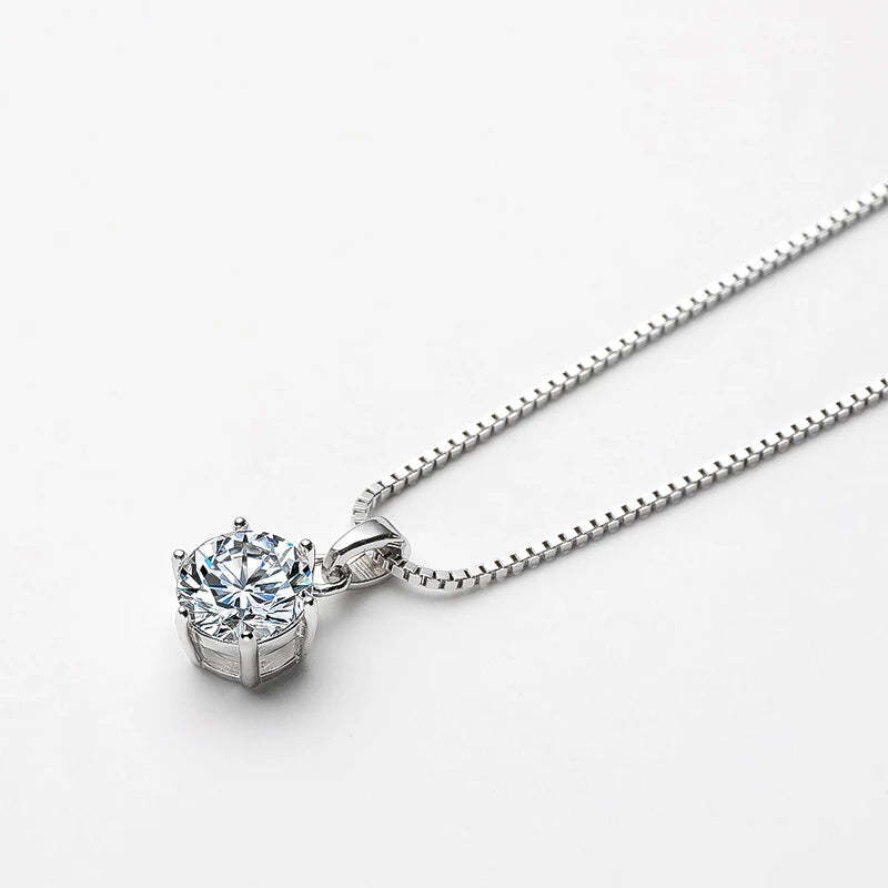 Timeless Moissanite Necklace – Radiate Like the Star You Are-tidenox