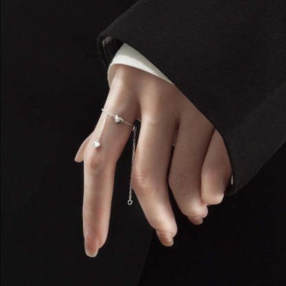Adjustable Heart Tassel Ring – Whimsical & Romantic-tidenox