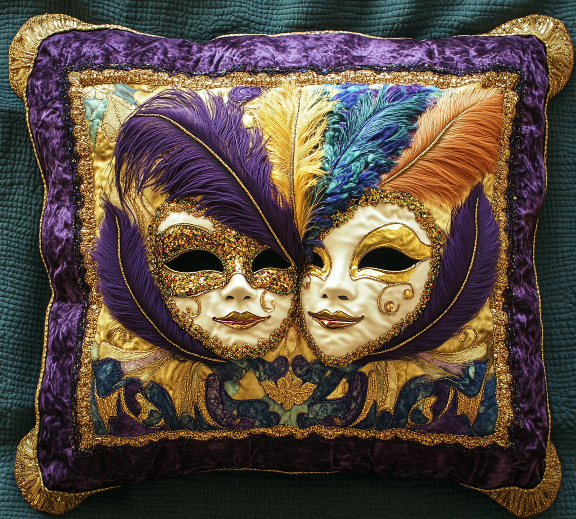 Mardi Gras Carnival Splendor WJ0802071CL Quilt Pillow Case-tidenox