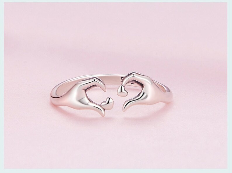 925 Sterling Silver Embracing Love Couple Ring-tidenox