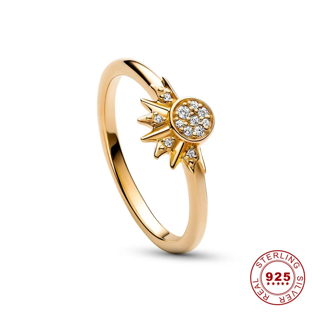 Celestial Crystal Ring Duo: Sun & Moon Design-tidenox