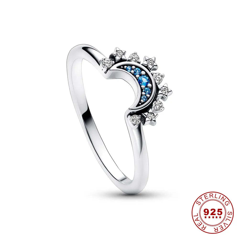 Celestial Crystal Ring Duo: Sun & Moon Design-tidenox