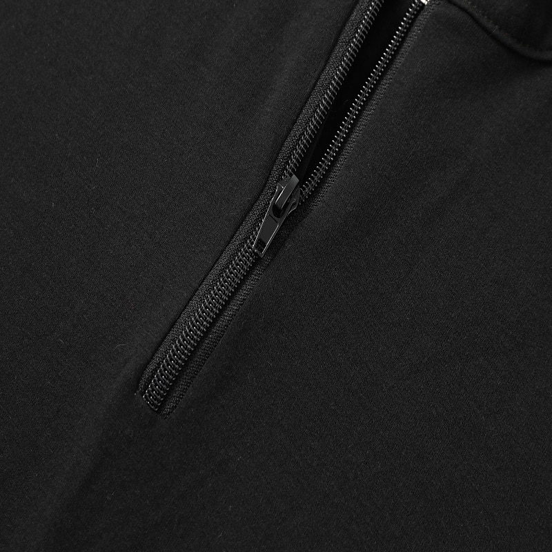 Men's Zip Half Shirt Tee Top Long Sleeve Shirt Fashion Designer Basic-tidenox