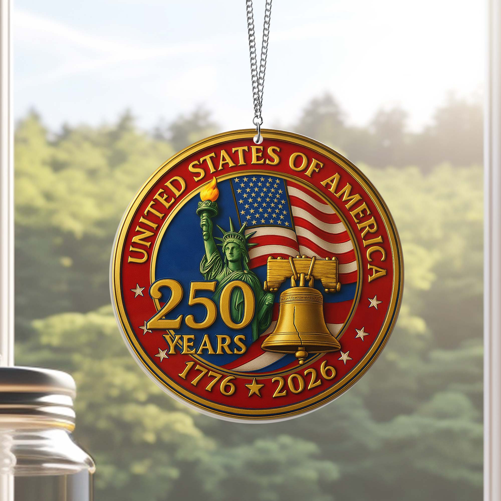 America 250th Anniversary USA 4th Of july Suncatcher-tidenox