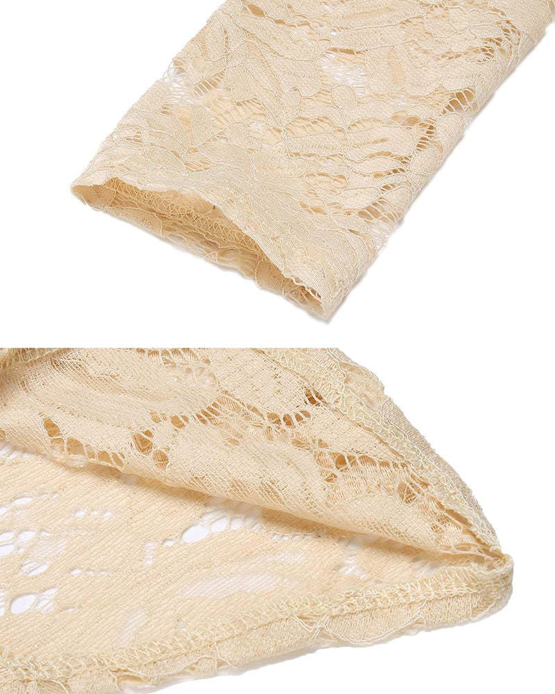 Women's 3 4 Sleeve Bolero Shrugs Crochet Lace Open Cardigan - Zeagoo (Us Only)-tidenox