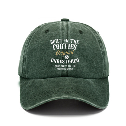 Cross-Border Washing Baseball Cap Printed Retro Old Baseball Cap European And American Dad Cap Men Amazon Baseball Cap