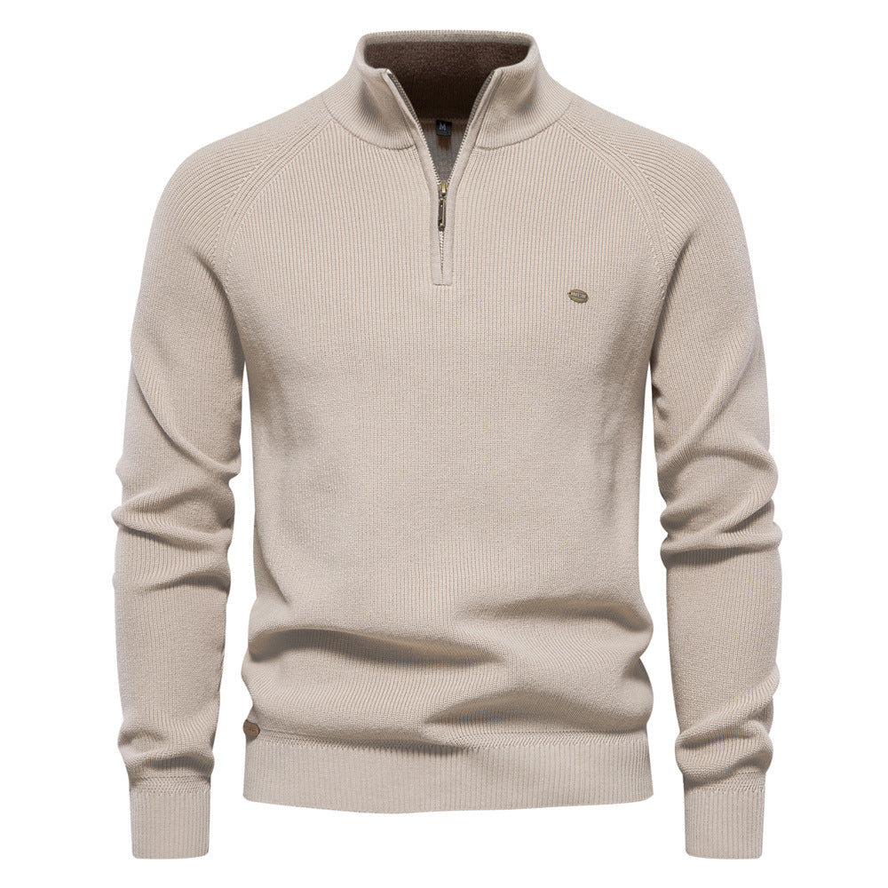 Men's Fashionable Simple Half Turtleneck Solid Color Top-tidenox
