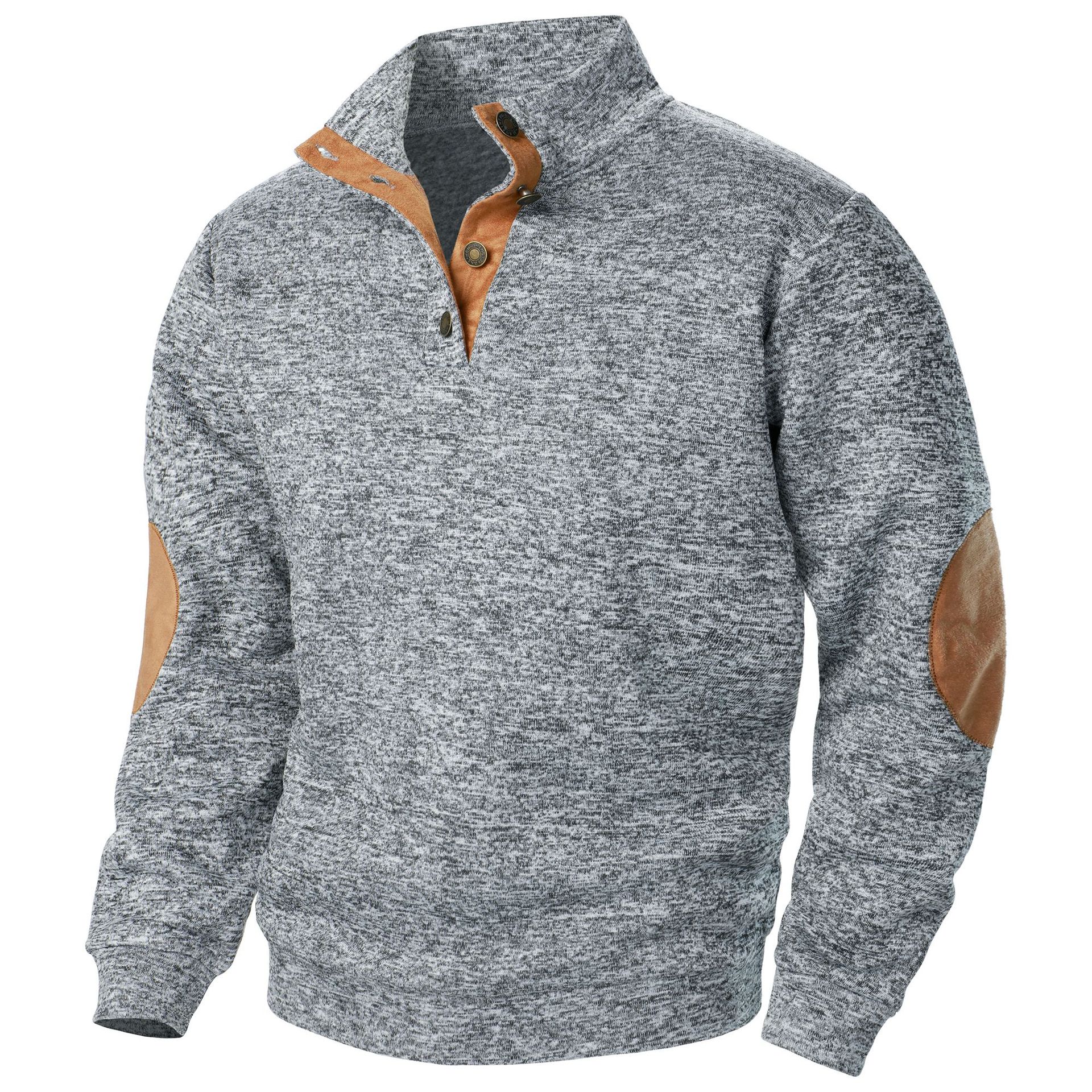 Men's Outdoor Casual Henley Long Sleeve Sweater-tidenox