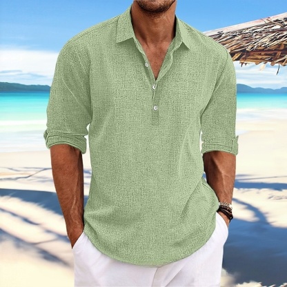 Classic high-quality cotton and linen shirt