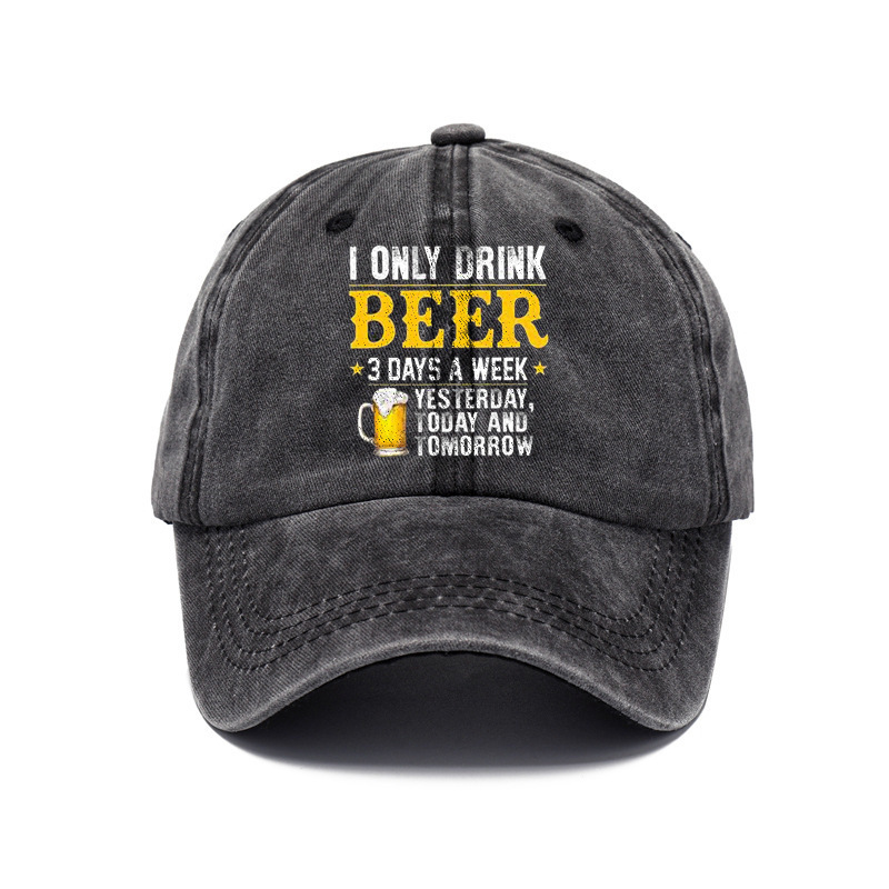 Cross-Border Washing Baseball Cap Printed Retro Old Baseball Cap European And American Dad Cap Men Amazon Baseball Cap