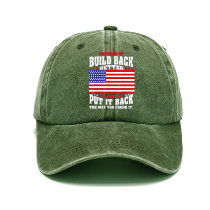 Cross-Border Washing Baseball Cap Printed Retro Old Baseball Cap European And American Dad Cap Men Amazon Baseball Cap