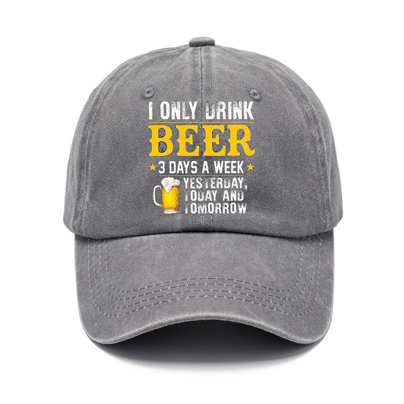 Cross-Border Washing Baseball Cap Printed Retro Old Baseball Cap European And American Dad Cap Men Amazon Baseball Cap