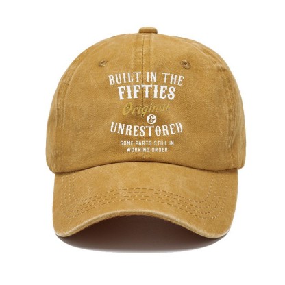 Cross-Border Washing Baseball Cap Printed Retro Old Baseball Cap European And American Dad Cap Men Amazon Baseball Cap