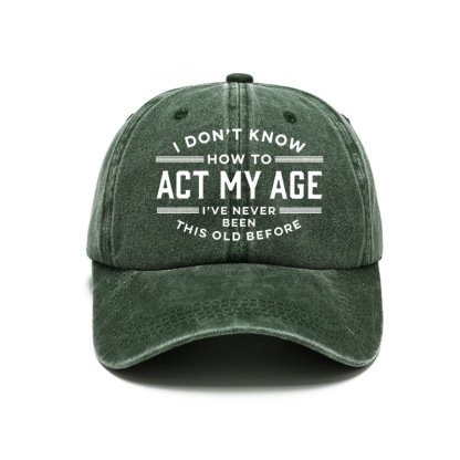 Cross-Border Washing Baseball Cap Printed Retro Old Baseball Cap European And American Dad Cap Men Amazon Baseball Cap