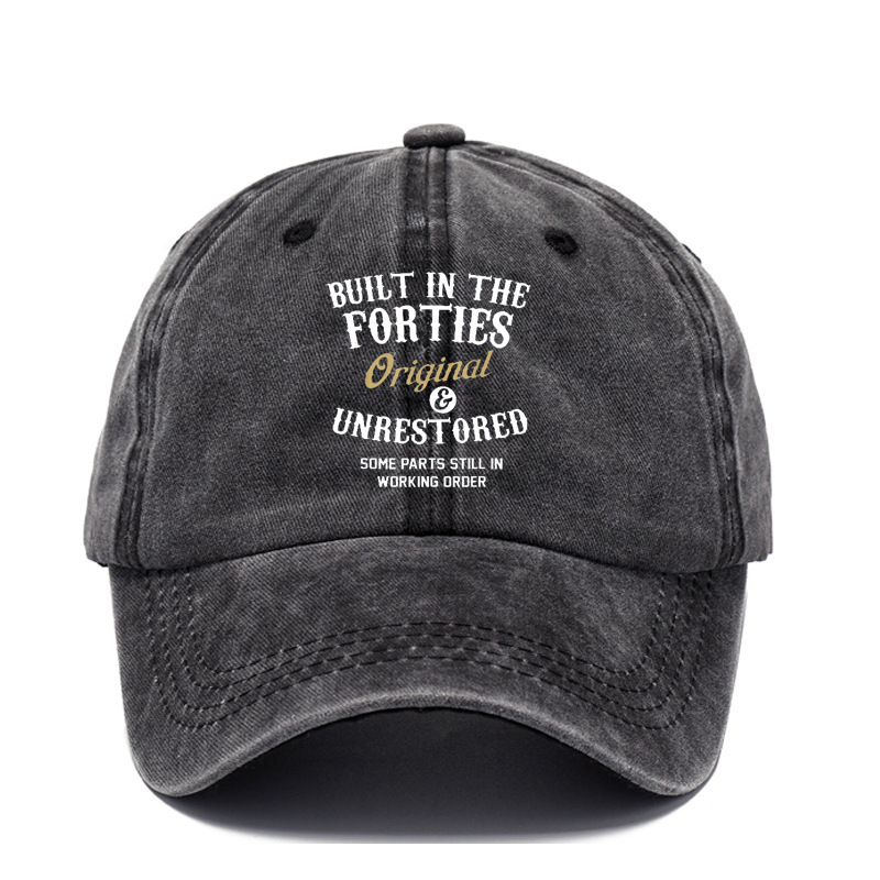 Cross-Border Washing Baseball Cap Printed Retro Old Baseball Cap European And American Dad Cap Men Amazon Baseball Cap
