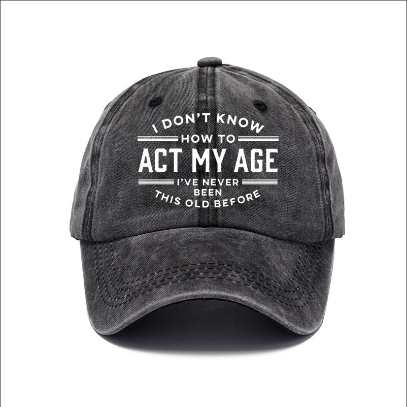 Cross-Border Washing Baseball Cap Printed Retro Old Baseball Cap European And American Dad Cap Men Amazon Baseball Cap