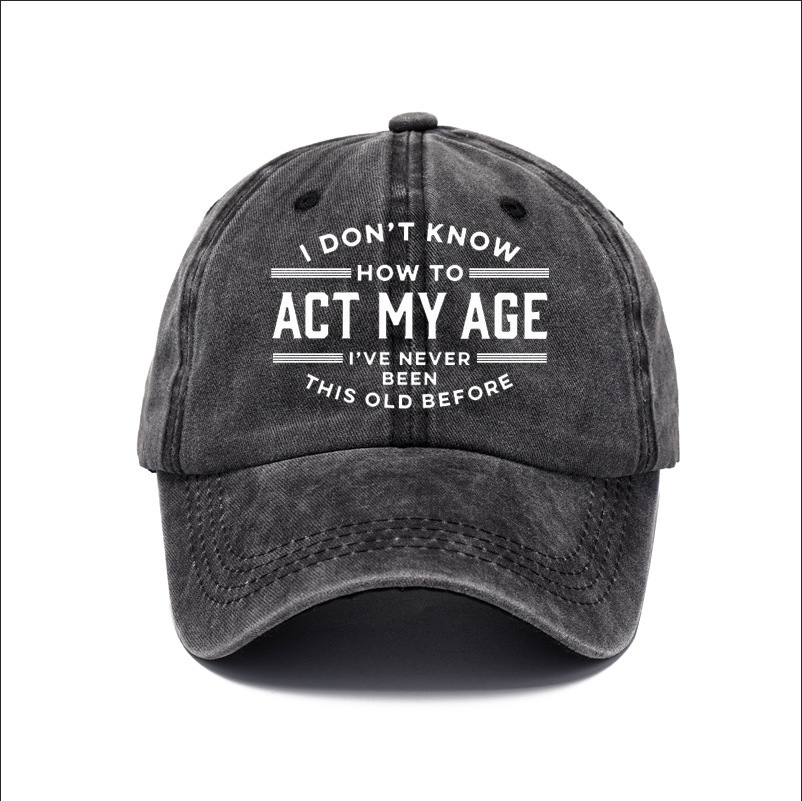Cross-Border Washing Baseball Cap Printed Retro Old Baseball Cap European And American Dad Cap Men Amazon Baseball Cap