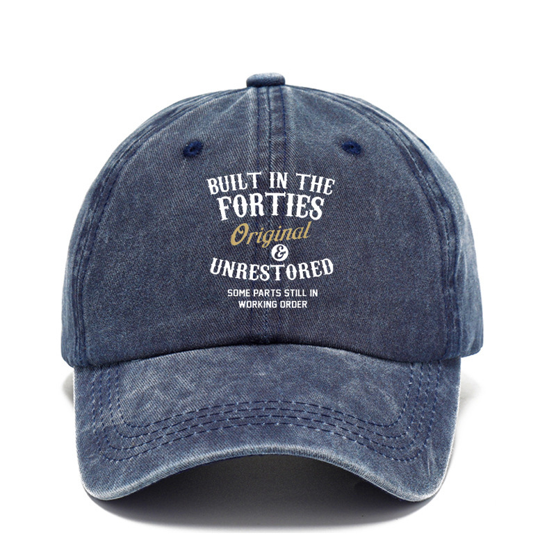 Cross-Border Washing Baseball Cap Printed Retro Old Baseball Cap European And American Dad Cap Men Amazon Baseball Cap