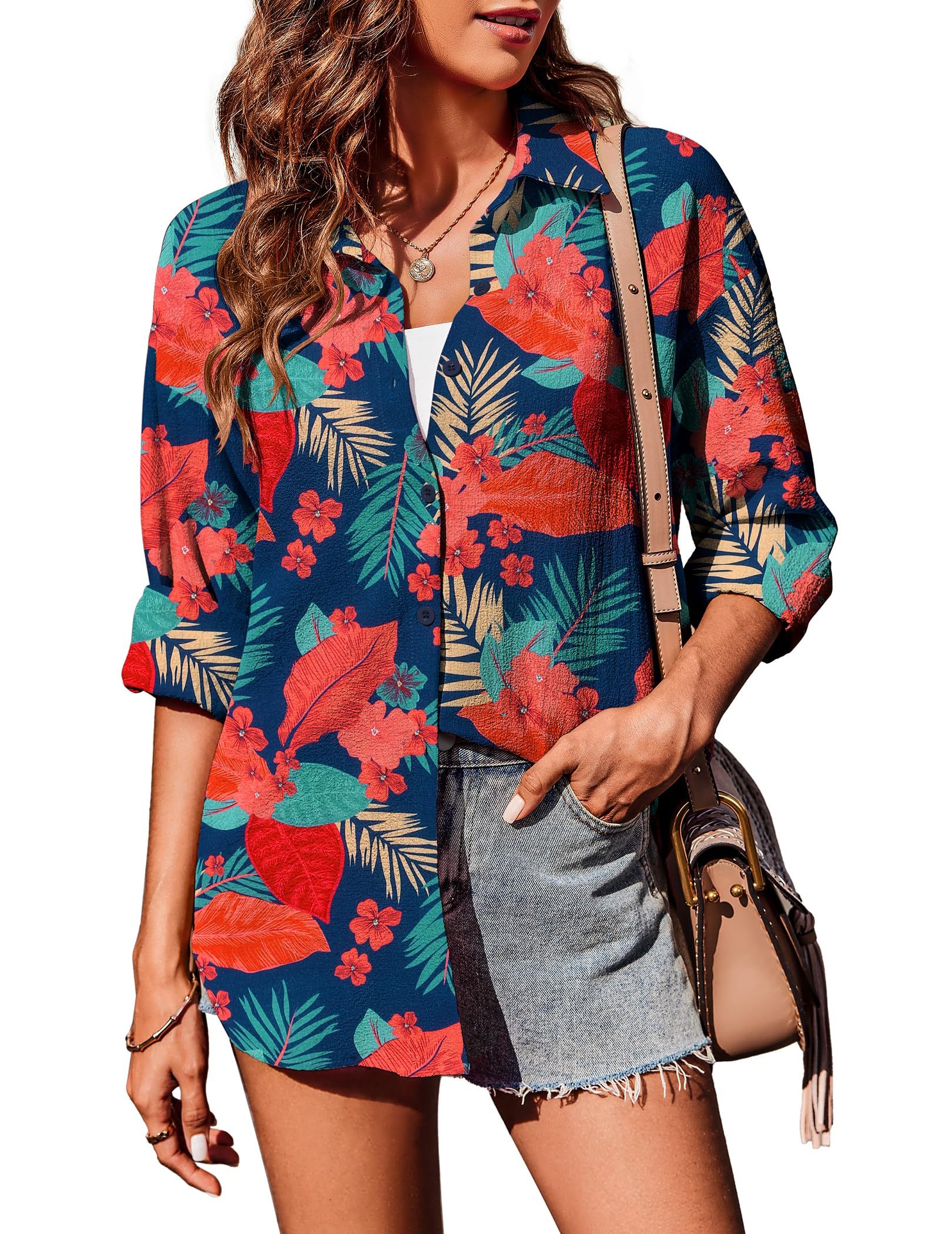 Zeagoo Long Sleeve Blouses Casual Tops-tidenox