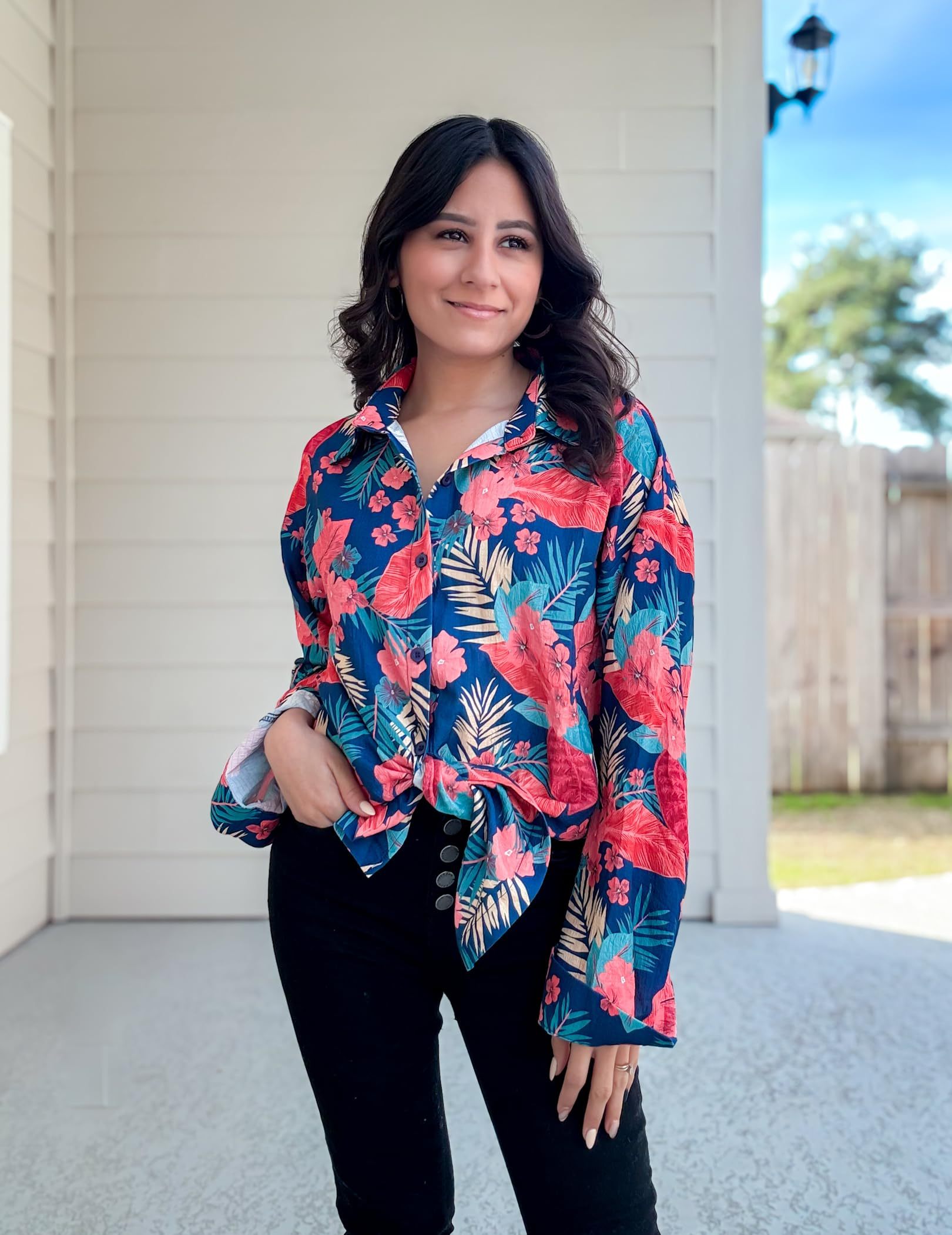 Zeagoo Long Sleeve Blouses Casual Tops-tidenox