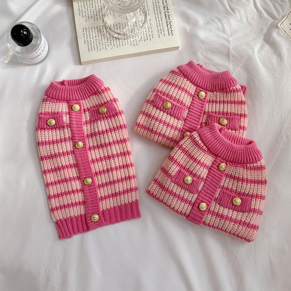 Pink Parisian Chic Knitted Pet Sweater | NCS-tidenox