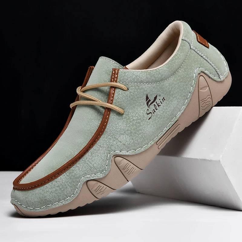 Men's Loafers Breathable Slip-On Flat Shoes 