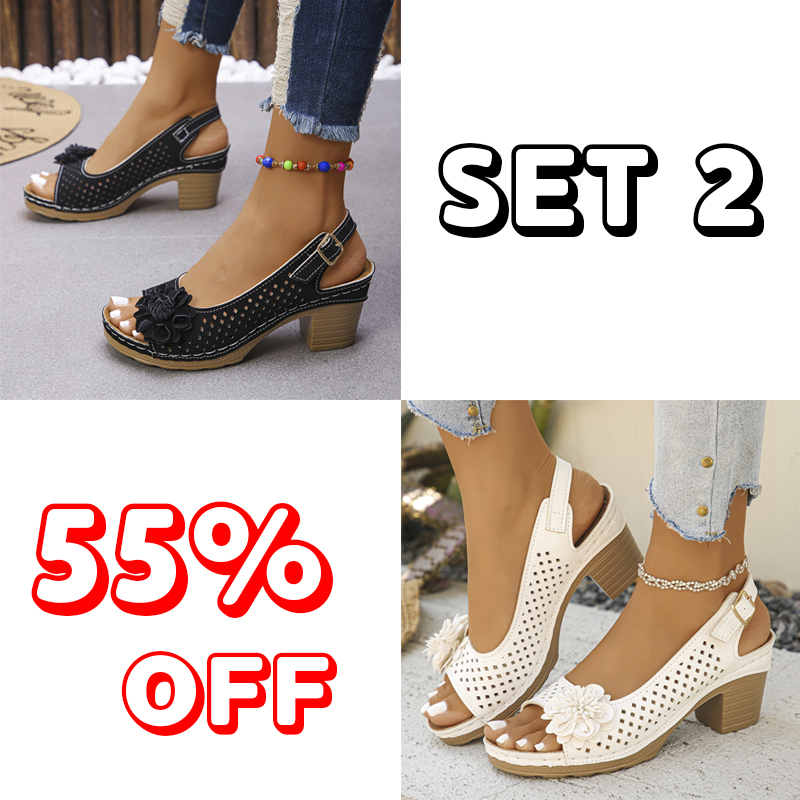 🔥Best Seller-Last Day Sale 60% OFF🔥 Buckled Square Heel Sandals for Women-tidenox