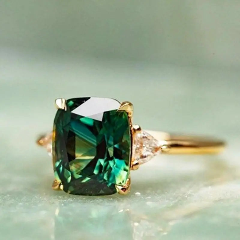 Chic Square Emerald Ring-tidenox