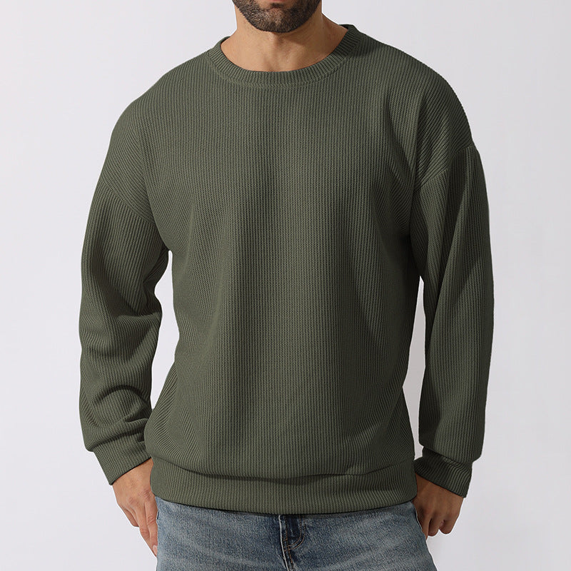 Men's Winter Sweater Loose Round Neck Thickened Sweater-tidenox