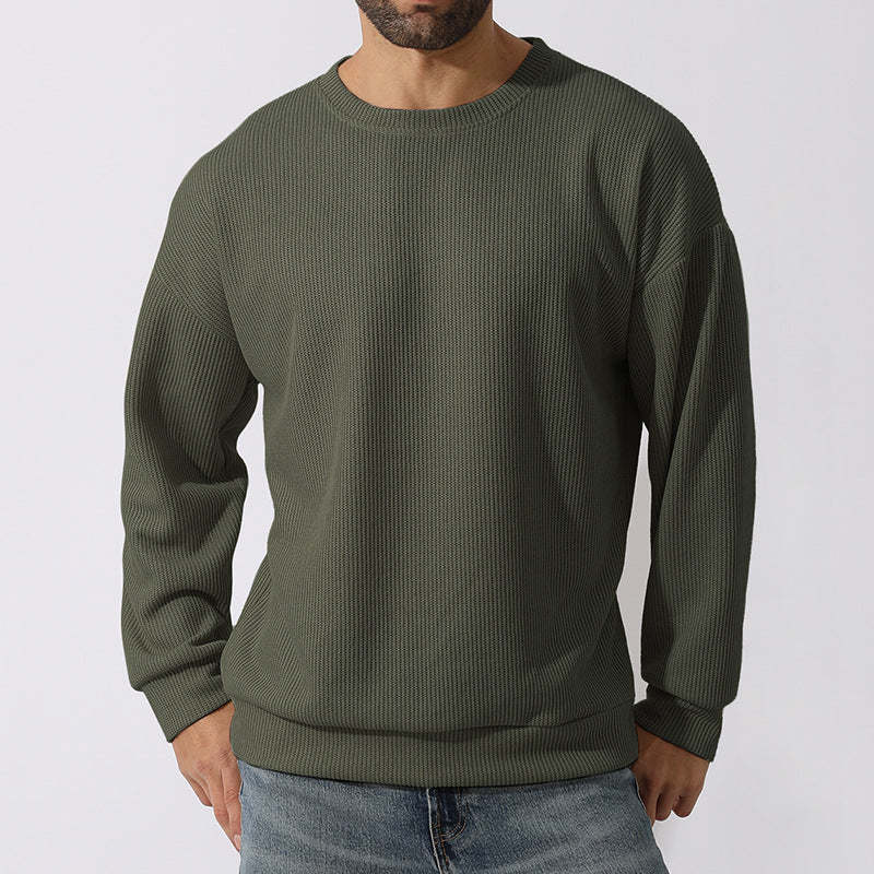 Men's Winter Sweater Loose Round Neck Thickened Sweater-tidenox