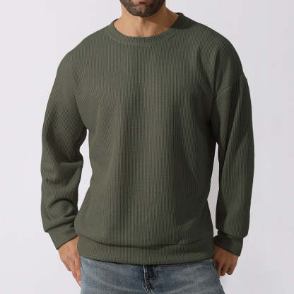 Men's Winter Sweater Loose Round Neck Thickened Sweater-tidenox