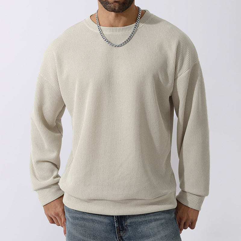 Men's Winter Sweater Loose Round Neck Thickened Sweater-tidenox