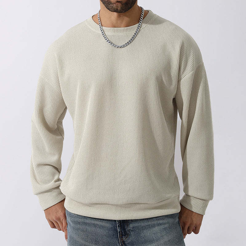 Men's Winter Sweater Loose Round Neck Thickened Sweater-tidenox