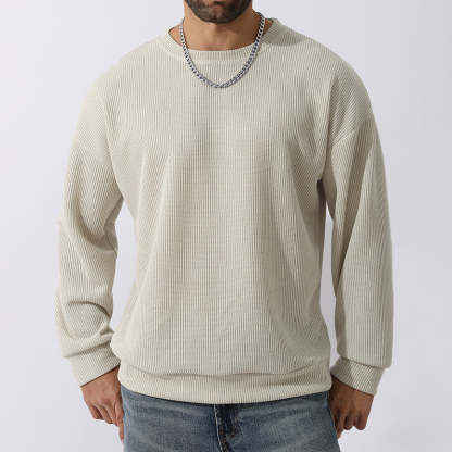 Men's Winter Sweater Loose Round Neck Thickened Sweater-tidenox