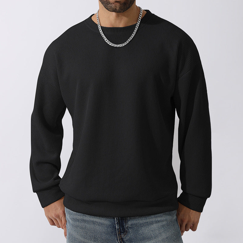 Men's Winter Sweater Loose Round Neck Thickened Sweater-tidenox