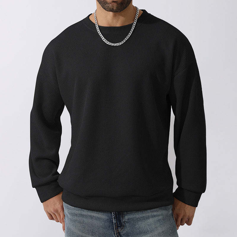 Men's Winter Sweater Loose Round Neck Thickened Sweater-tidenox