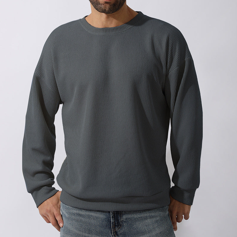 Men's Winter Sweater Loose Round Neck Thickened Sweater-tidenox