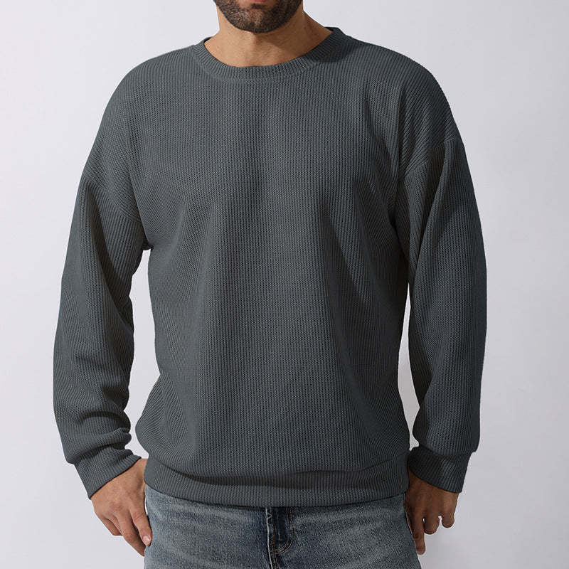 Men's Winter Sweater Loose Round Neck Thickened Sweater-tidenox