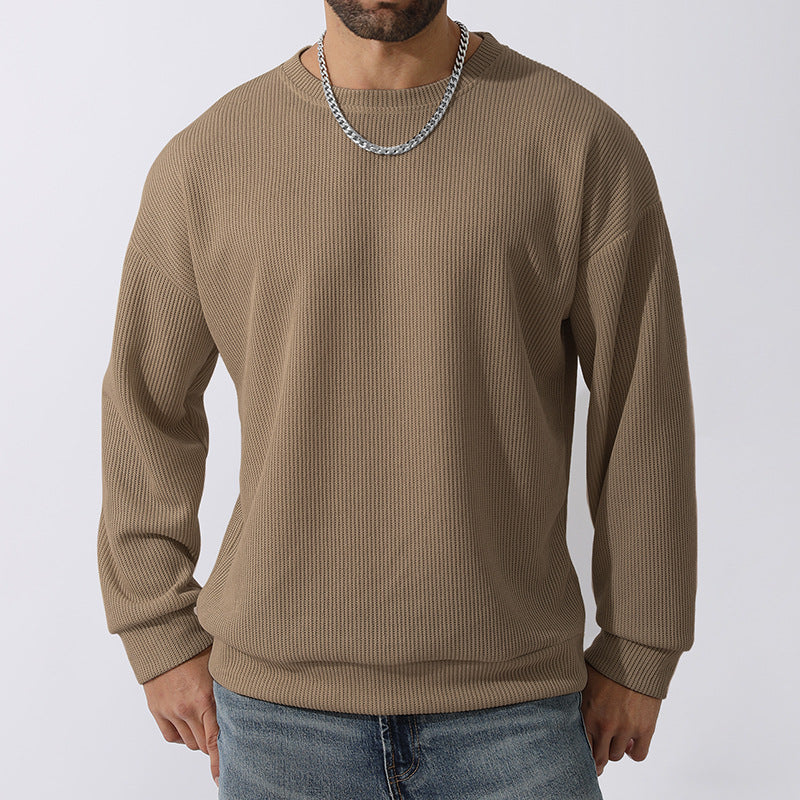 Men's Winter Sweater Loose Round Neck Thickened Sweater-tidenox