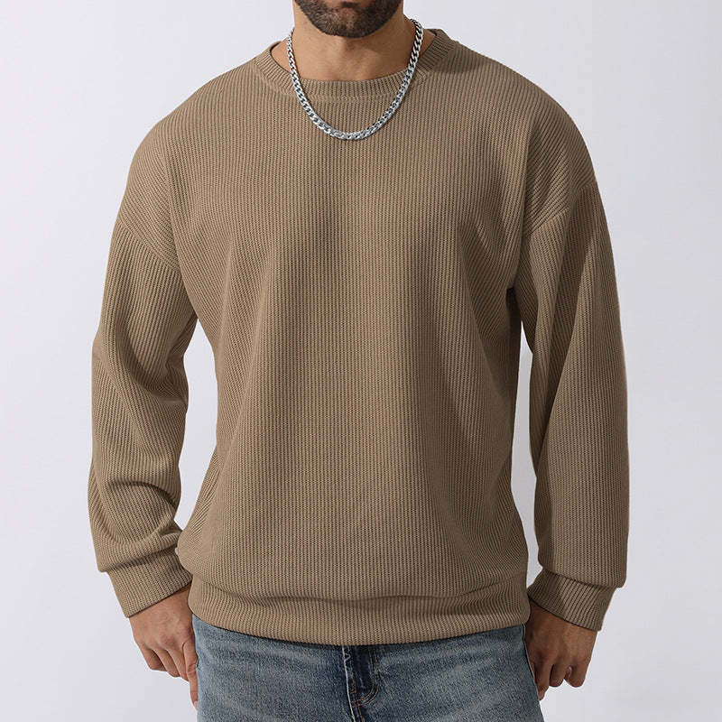 Men's Winter Sweater Loose Round Neck Thickened Sweater-tidenox