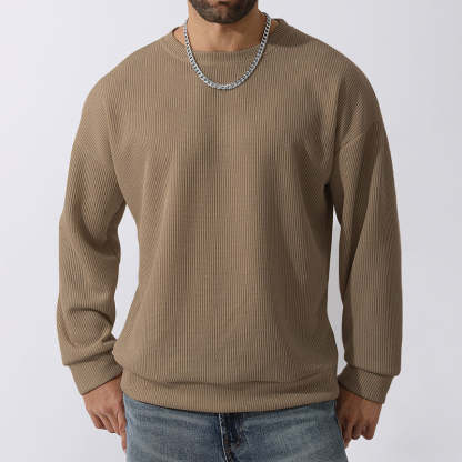 Men's Winter Sweater Loose Round Neck Thickened Sweater-tidenox