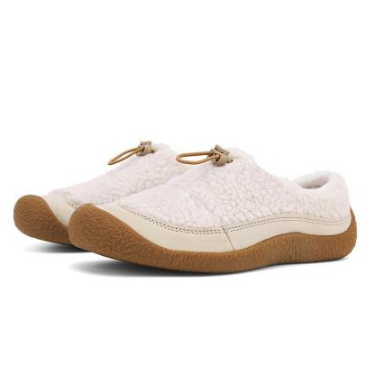 🔥🔥New product launched🔥🔥-Women's new style lamb hoof/bear paw design, flat, warm, outdoor fur-lined Birkenstock-style cotton shoes.