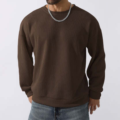 Men's Winter Sweater Loose Round Neck Thickened Sweater-tidenox