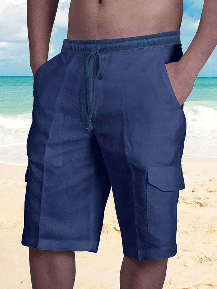Cotton Shorts with Pockets-tidenox