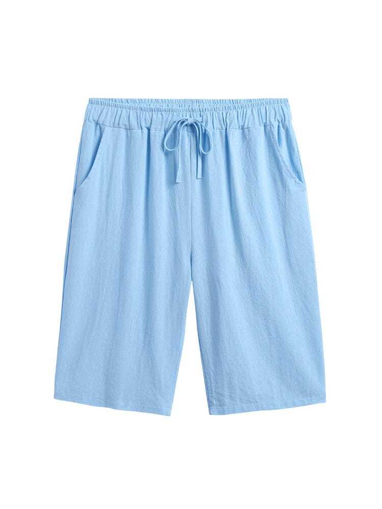 Casual Cotton Drawstring Shorts-tidenox
