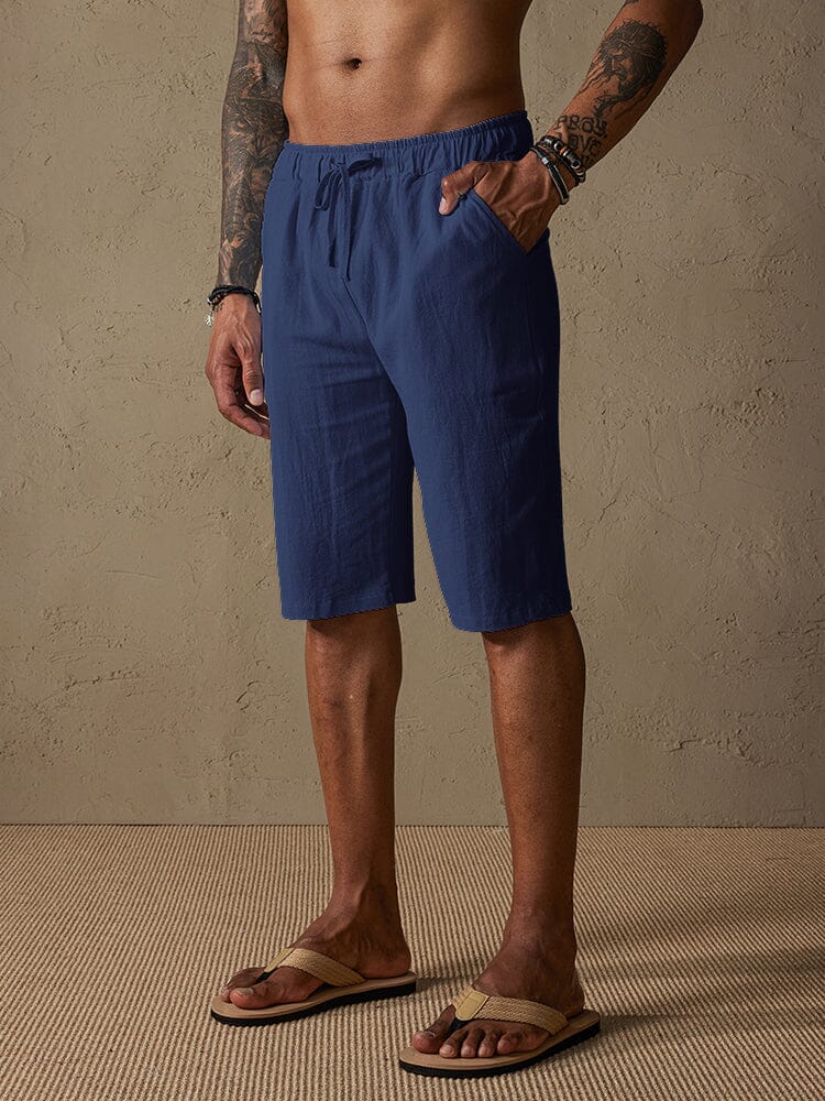 Casual Cotton Drawstring Shorts-tidenox