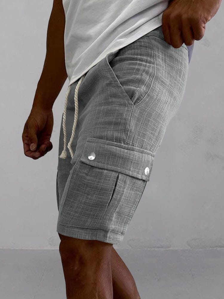 Lightweight 100% Cotton Cargo Shorts-tidenox