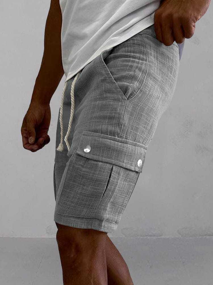 Lightweight 100% Cotton Cargo Shorts-tidenox