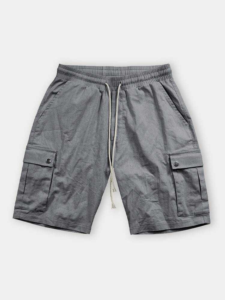 Lightweight 100% Cotton Cargo Shorts-tidenox