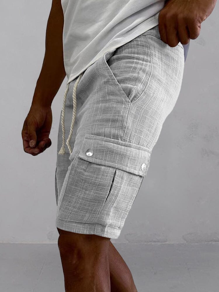 Lightweight 100% Cotton Cargo Shorts-tidenox